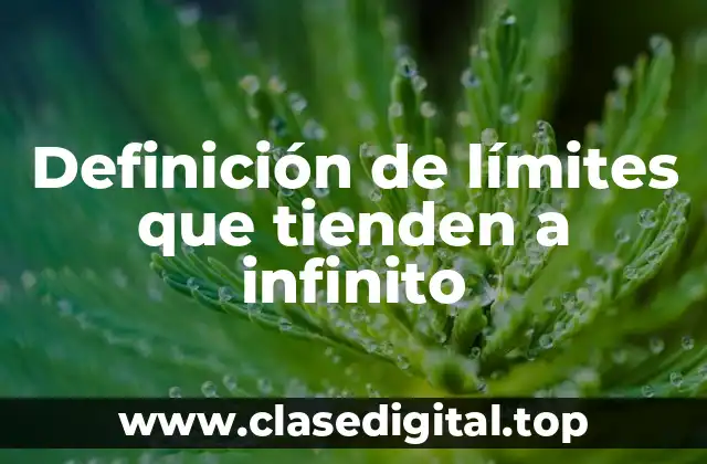 Definición de límites que tienden a infinito