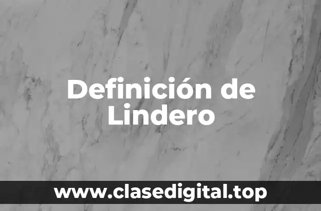 Definición de Lindero