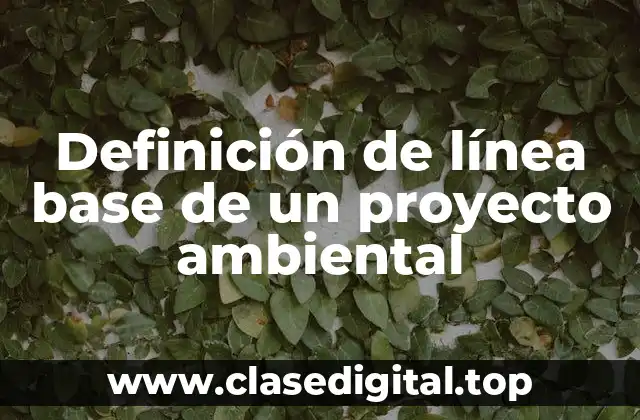 Definición de línea base de un proyecto ambiental