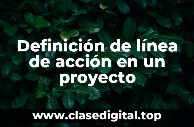 Definición de línea de acción en un proyecto