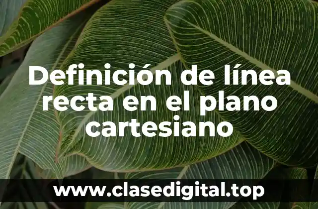 Definición de línea recta en el plano cartesiano