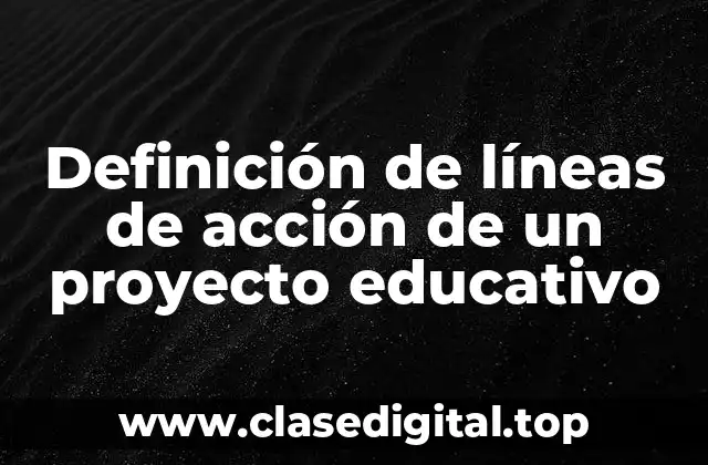 Definición de líneas de acción de un proyecto educativo