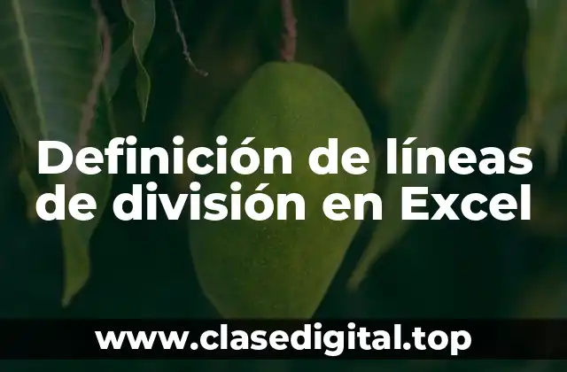 Definición de líneas de división en Excel