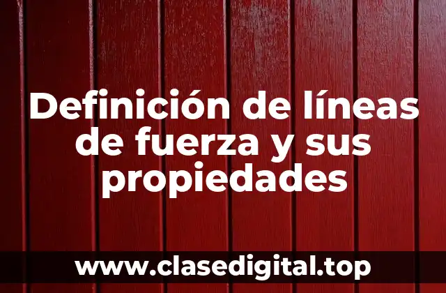 Definición de líneas de fuerza y sus propiedades