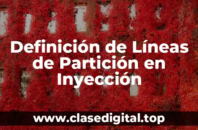 📗 Definición Técnica de Líneas de Partición en Inyección