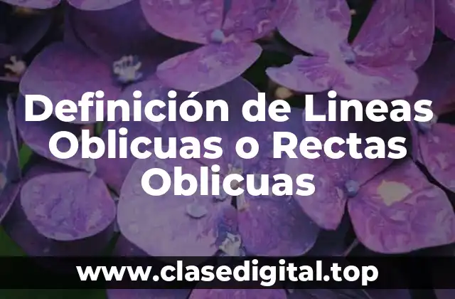 Definición de Lineas Oblicuas o Rectas Oblicuas