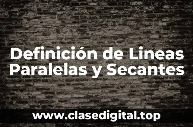 Definición de Lineas Paralelas y Secantes