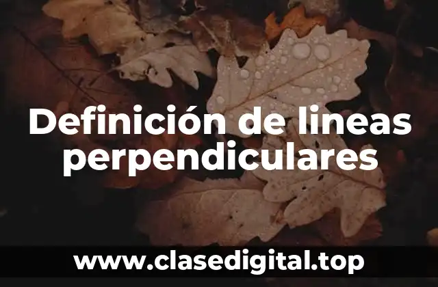 📗 Definición técnica de líneas perpendiculares