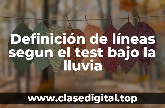 Definición de líneas segun el test bajo la lluvia