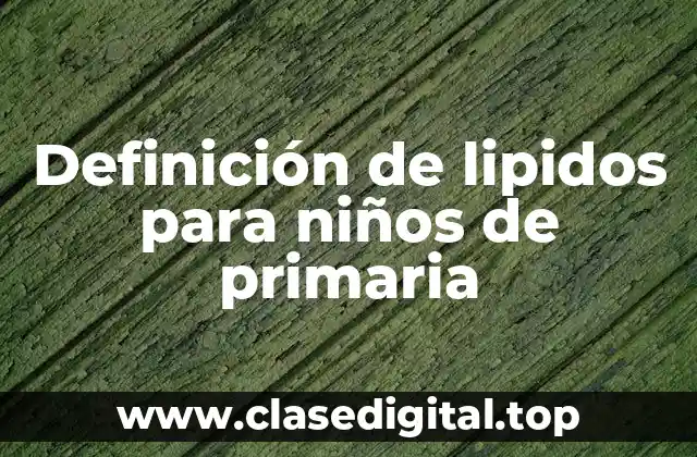 Definición de lipidos para niños de primaria