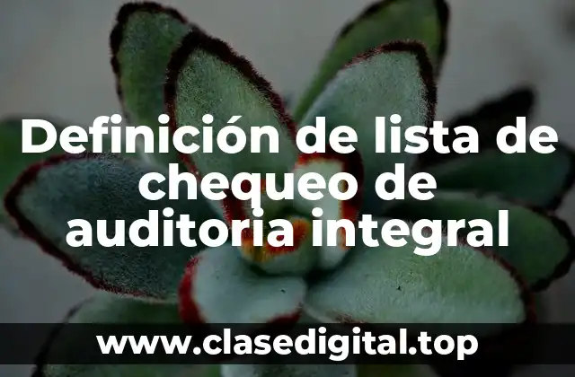 Definición de lista de chequeo de auditoria integral