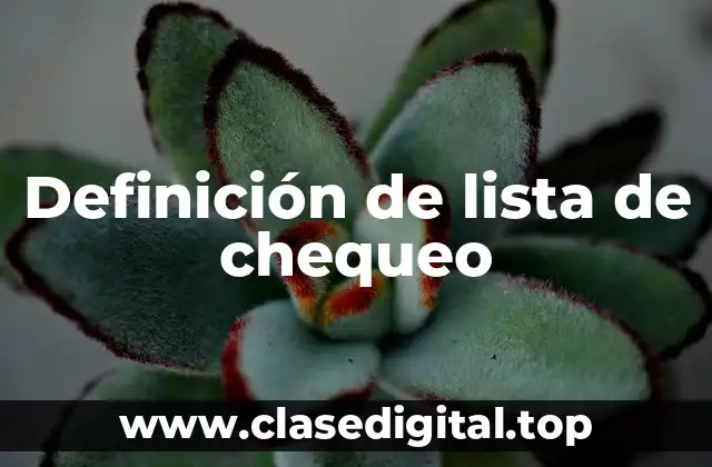 Ejemplos de lista de chequeo
