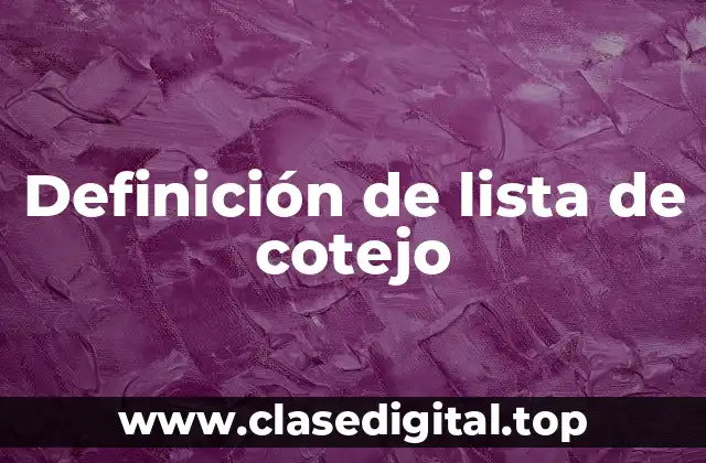Definición de lista de cotejo