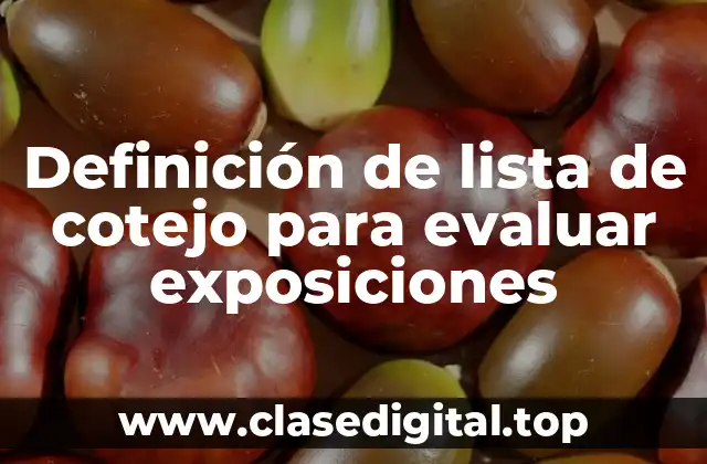 Definición de lista de cotejo para evaluar exposiciones