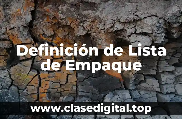 📗 Definición técnica de lista de empaque