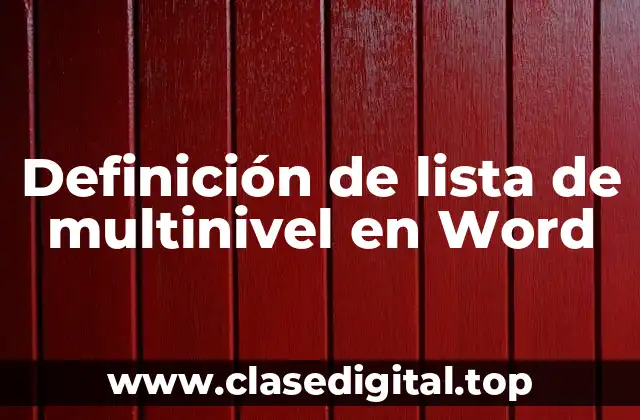 Definición de lista de multinivel en Word