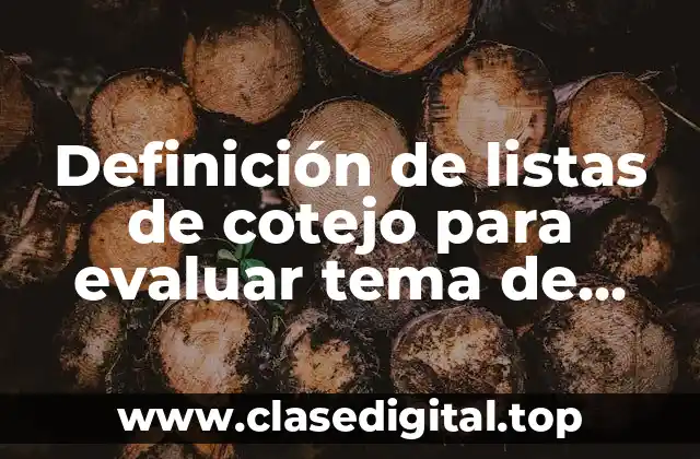 Definición de listas de cotejo para evaluar tema de fracciones