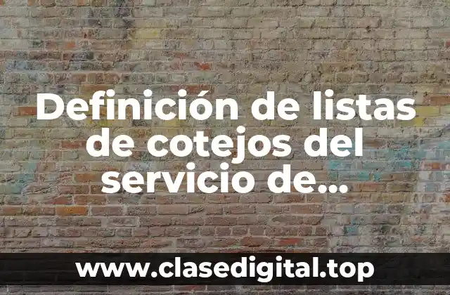 Definición de listas de cotejos del servicio de vacunación