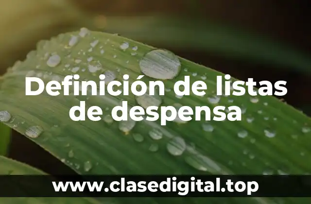 Ejemplos de listas de despensa
