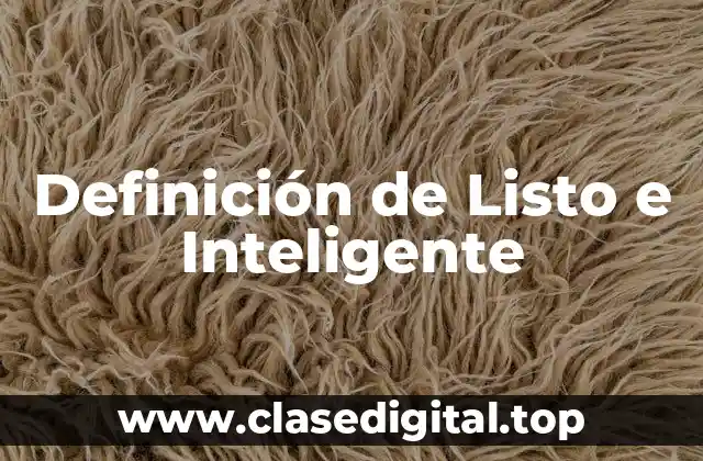 📗 Definición técnica de Listo e Inteligente