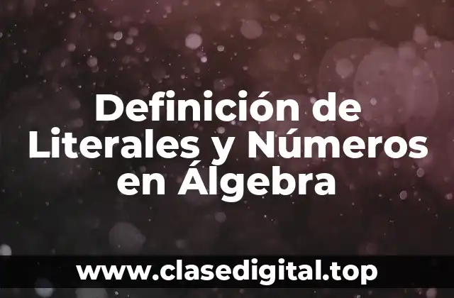 Definición de Literales y Números en Álgebra