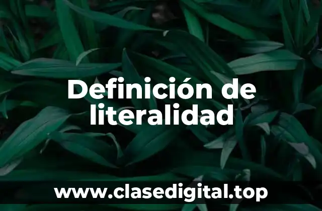 Ejemplos de literalidad