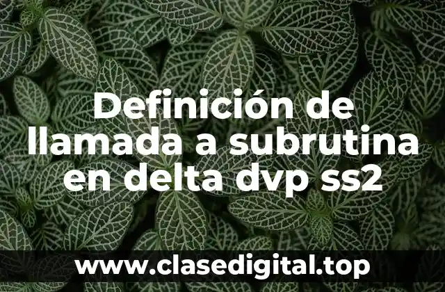 Definición de llamada a subrutina en delta dvp ss2