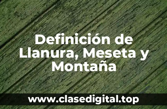 Definición técnica de Llanura