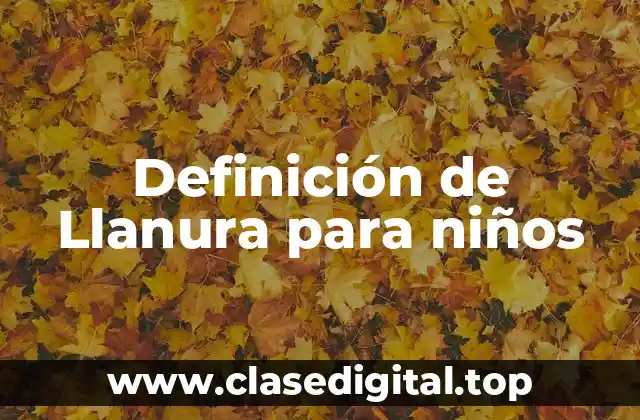 Definición de Llanura para niños