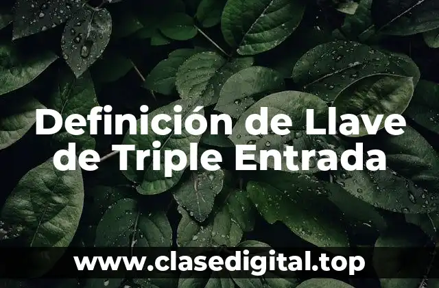 Definición de Llave de Triple Entrada