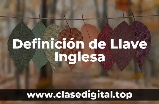 Definición de Llave Inglesa