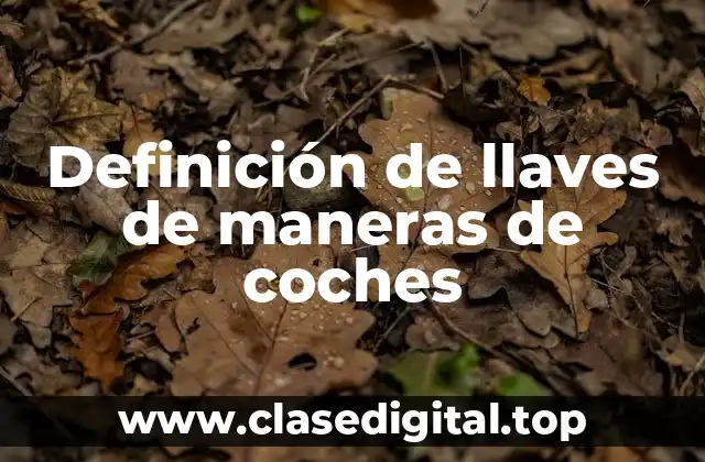 Definición técnica de llaves de maneras de coches