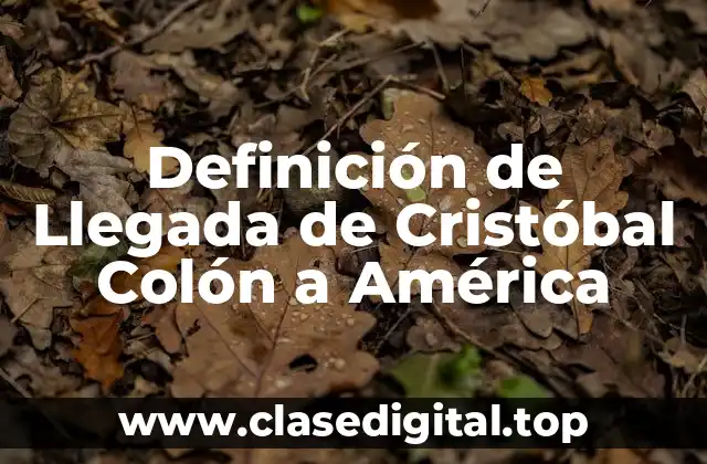 Definición de Llegada de Cristóbal Colón a América