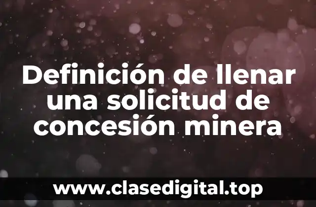 Ejemplos de llenar una solicitud de concesión minera
