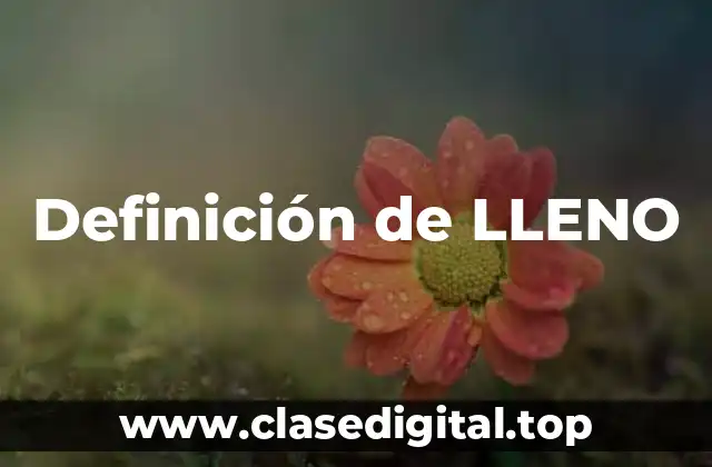 Definición de LLENO