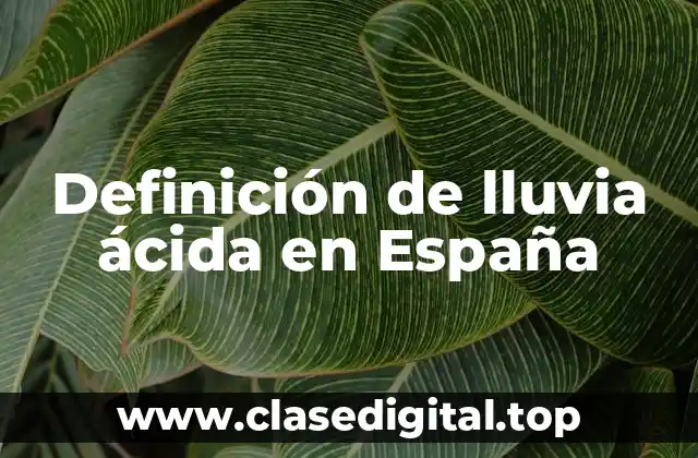 Definición de lluvia ácida en España