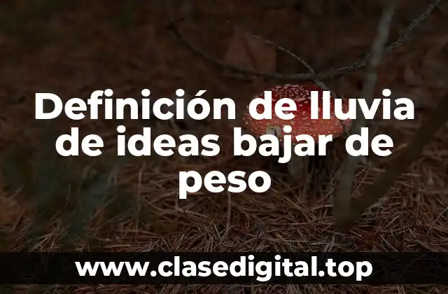 Definición de lluvia de ideas bajar de peso