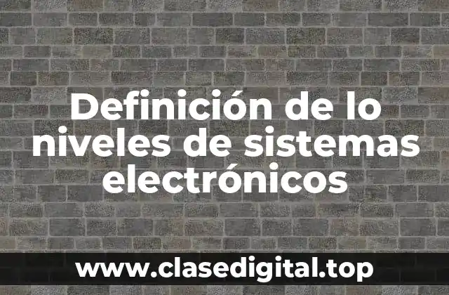 Definición de lo niveles de sistemas electrónicos
