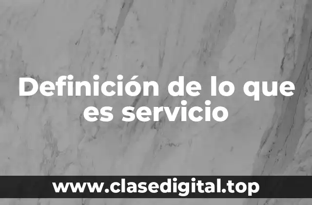 Definición de lo que es servicio