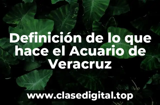 Definición de lo que hace el Acuario de Veracruz