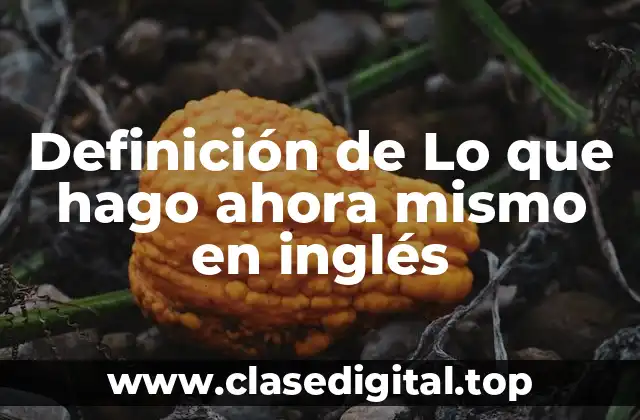 Definición de Lo que hago ahora mismo en inglés