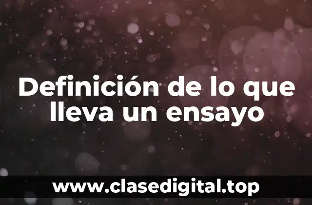 Definición de lo que lleva un ensayo