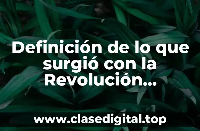 Definición de lo que surgió con la Revolución Industrial
