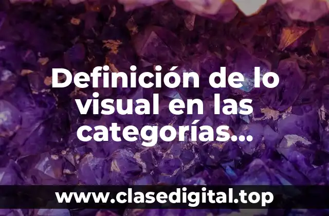 Definición técnica de lo visual en las categorías bidimensionales