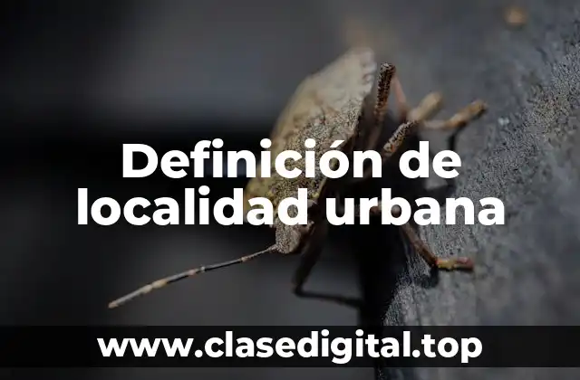 Definición de localidad urbana