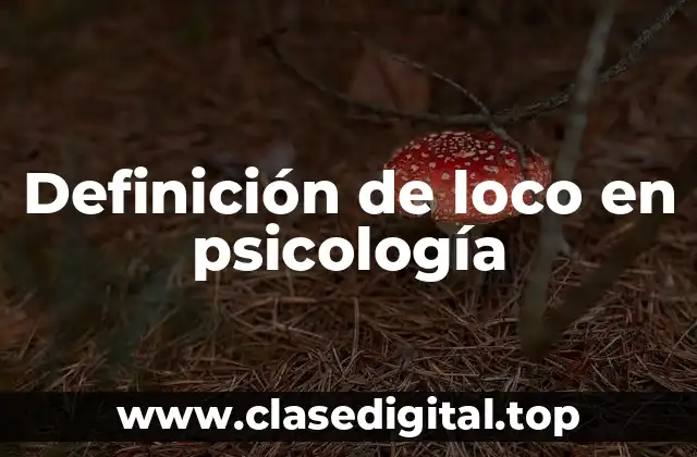 Definición de loco en psicología