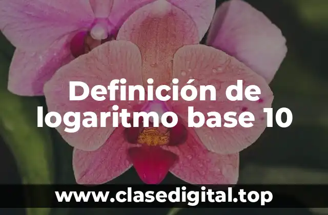 Definición de logaritmo base 10