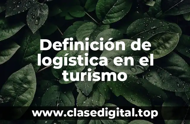 Definición de logística en el turismo