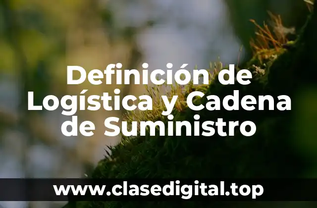 Definición de Logística y Cadena de Suministro