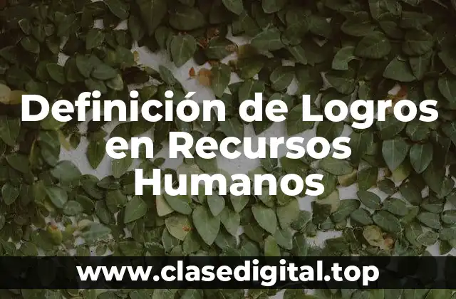 Definición de Logros en Recursos Humanos